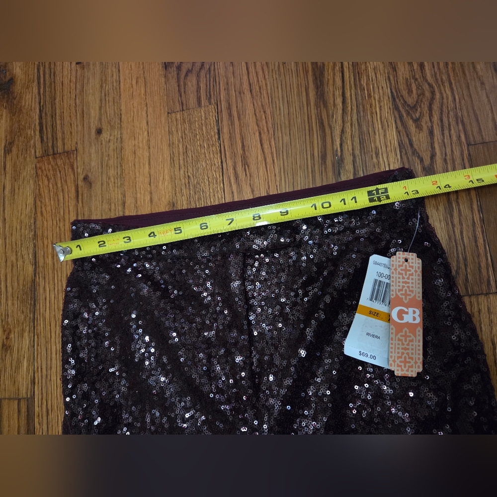 Gianni Bini Sequin Flare Pants - Brown Size 7 NWT - Picture 7 of 10
